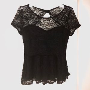 Black lace blouse